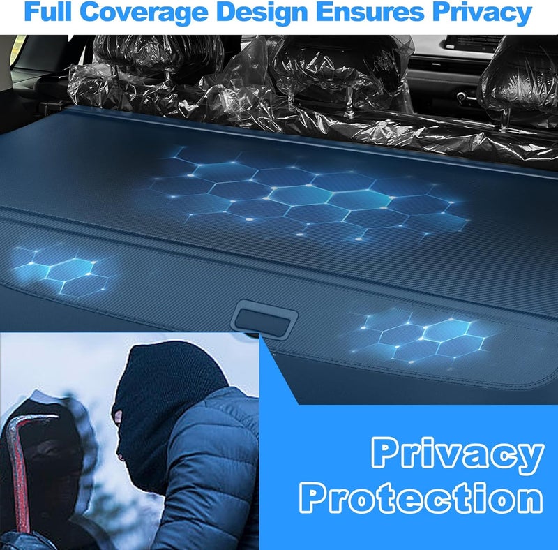 AUXKO Retractable Cargo Cover for Toyota 4Runner 2025, Trunk Cargo Cover Luggage Security Shade Cover for 2025 Toyota 4Runner Shielding Shade Anti-Peeping Luggage Privacy Screen, Carbon Fiber - Image 4